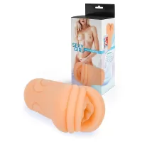 Телесный мастурбатор-вагина с рельефом на поверхности телесный 