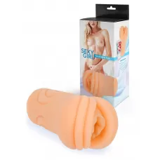 Телесный мастурбатор-вагина с рельефом на поверхности телесный 