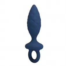 Синяя анальная пробка с кольцом Butt Plug with Loop L - 15,7 см синий 