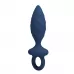 Синяя анальная пробка с кольцом Butt Plug with Loop L - 15,7 см синий 