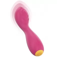 Розовый перезаряжаемый мини-вибратор с режимом постукивания - 12,5 см розовый 