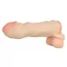 Закрытая удлиняющая насадка на пенис с подхватом мошонки Thicker   Bigger Extension - 17 см телесный 