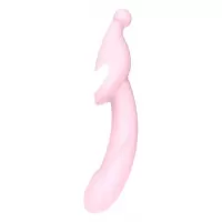 Розовый вибромассажер 2-WAY PLEASER - 21 см розовый 
