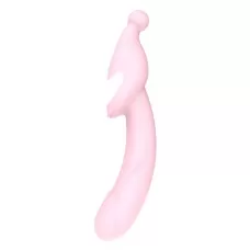 Розовый вибромассажер 2-WAY PLEASER - 21 см розовый 
