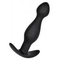 Черная силиконовая анальная пробка с ограничителем - 11,5 см черный 