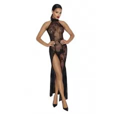 Длинное платье с роскошным разрезом Long tulle dress черный L
