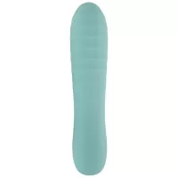 Аквамариновый мини-вибратор Straight Vibrator - 16,4 см аквамариновый 