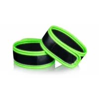 Пара люминесцентных повязок на бицепс Glow in the Dark черный с зеленым 
