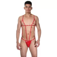 Сексуальное красное мужское боди красный L-XL