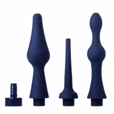 Набор из 3 универсальных насадок для анального душа Universal 3 Piece Silicone Enema Attachment Set синий 