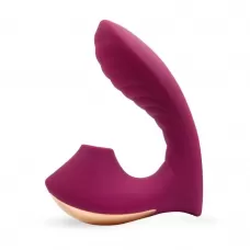 Сливовый L-образный вибромассажёр с вакуумной стимуляцией 3,5’’ Silicone Billow Suction Lover сливовый 