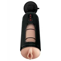 Мастурбатор-вагина с вибрацией Vibrating Mega Milker телесный с черным 