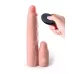 Телесная вибронасадка на член 3  Vibrating Mega X-tension with Remote - 22,9 см телесный 