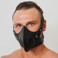 Черная кожаная маска «Сталкер черный 