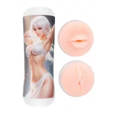 Двусторонний мастурбатор в колбе аниме - вагина и ротик телесный 