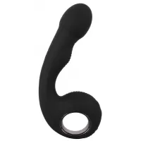 Черный силиконовый вибратор G   P-Spot Vibrator - 16,8 см черный 