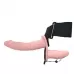 Женский страпон с вибрацией и вагинальной пробкой Ultra Passionate Harness - 18 см телесный с черным 