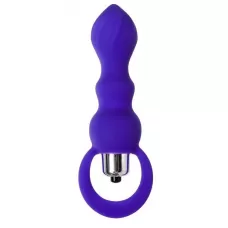 Фиолетовая анальная вибровтулка Curvy - 14 см фиолетовый 