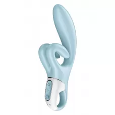Голубой вибратор-кролик Touch me - 21,2 см голубой 
