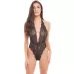 Кружевное боди Floral Lace Deep V Bow Back Teddy черный M-L