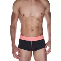 Черные трусы-хипсы на персиковом поясе персиковый с черным S-M