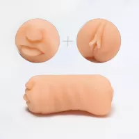 Двусторонний реалистичный маструбатор Oral Vaginal телесный 