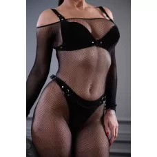 Эффектные замшевые трусы-стринги Sex Game черный S-M