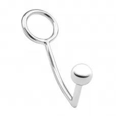 Кольцо на пенис с анальным стимулятором Stainless Steel Anal Hook   Cock Ring серебристый 