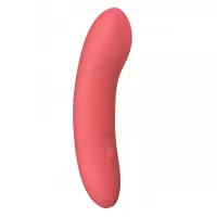 Коралловый мини-вибратор Atom - 11,5 см коралловый 