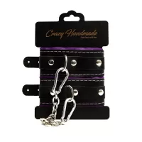 Черно-фиолетовые скругленные наручники с мягкой подкладкой черный с фиолетовым 