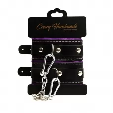 Черно-фиолетовые скругленные наручники с мягкой подкладкой черный с фиолетовым 