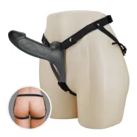 Черный полый мужской страпон London - 16,8 см черный 