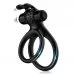 Черное эрекционное виброкольцо с подхватом мошонки Stay Hard черный 