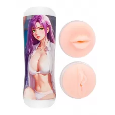 Двусторонний мастурбатор аниме - ротик и вагина телесный 