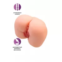 Реалистичный мастурбатор-попка с 2 любовными входами телесный 