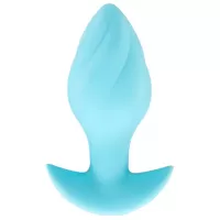 Голубая анальная пробка с вибрацией Cuties Vibrating Mini Butt Plug - 8 см голубой 
