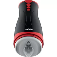 Мастурбатор-вагина с вибрацией и давлением черный с белым 