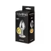 Большая серебристая анальная пробка Diamond Yellow Sparkle Large с жёлтым кристаллом - 8 см желтый 