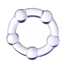 Фиолетовое эрекционное кольцо на пенис с бусинами фиолетовый 