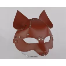 Коричневая кожаная маска  Лиса коричневый 