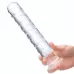 Прозрачный стеклянный фаллос с массажным рельефом 10  Extra Large Glass Dildo - 25,5 см прозрачный 