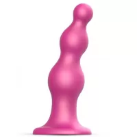Розовая насадка Strap-On-Me Dildo Plug Beads size S розовый 