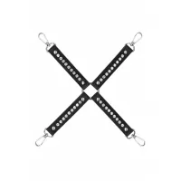 Черный крестообразный фиксатор Diamond Studded Hogtie черный 