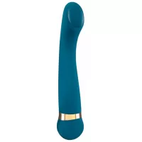 Бирюзовый вибромассажер с температурными режимами Hot n Cold Vibrator - 21,6 см бирюзовый 