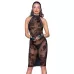 Облегающее платье из тюля с вышивкой Midi tulle dress with velvet straps in the back черный S