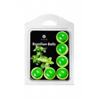 Набор из 6 шариков с массажным маслом Brazilian Balls с ароматом мяты  