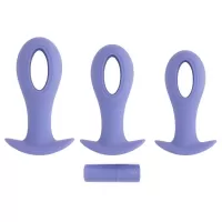 Набор из 3 анальных пробок с вибропулей Hole Punch Plug Set сиреневый 