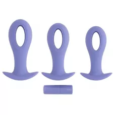 Набор из 3 анальных пробок с вибропулей Hole Punch Plug Set сиреневый 