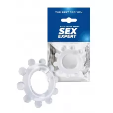 Прозрачное эрекционное кольцо со стимулирующими шариками прозрачный  Прозрачное эрекционное кольцо со стимулирующими шариками прозрачный