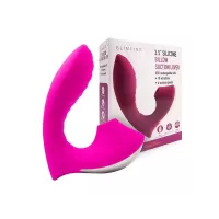 Ярко-розовый вибромассажер с вакуумной стимуляцией клитора ярко-розовый 